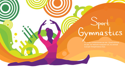 Artistic Gymnastics Athlete Twine Sport Competition Colorful Banner