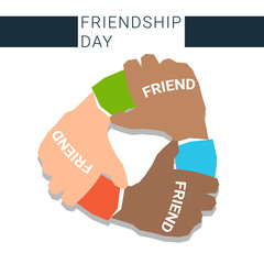 Hand Holding Together Best Friends Forever Friendship Day Banner