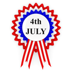 4th of July US Independence Day Rosette 3D Illustration