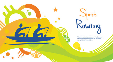 Rowing Athlete Sport Competition Colorful Banner