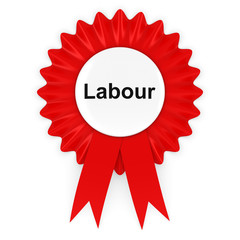 Labour Party Rosette Badge 3D Illustration