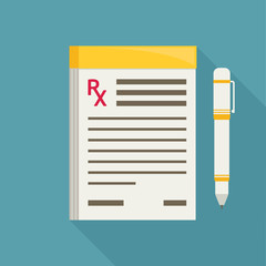 Prescription pad. Medical prescription vector illustration.