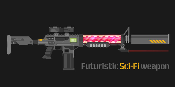 Futuristic Sci-Fi weapon. Vector illustration