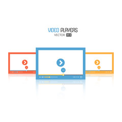 Fototapeta premium Modern flat video player interface.