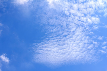 Fototapeta premium Blue sky background with white clouds. The vast blue sky and clouds sky on sunny day. White fluffy clouds in the blue sky. beautiful clouds and blue sky.