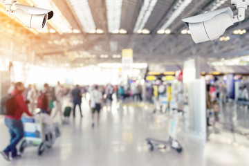 Security cameras (CCTV) or surveillance camera inside the airport terminal to the various internal security.