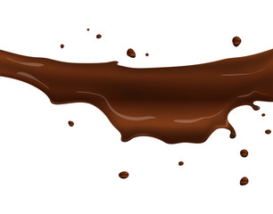 Hot chocolate splash, isolated on white background.