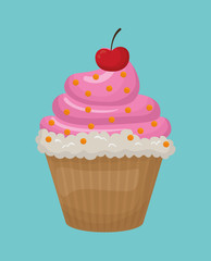 Dessert and sweet concept represented by cupcake icon. Property of colorfull illustration