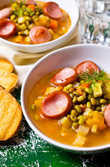 Homemade soup with beans
