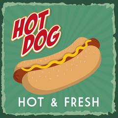 Fast food concept represented by Hot Dog icon. Property of colorfull illustration