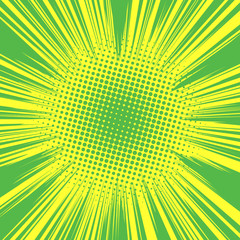 Abstract Creative concept vector comics pop art style blank layout template with clouds beams and isolated dots pattern on background. For Web and Mobile Applications, illustration template design