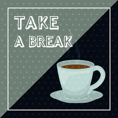 Coffee time oncept represented by coffee mug icon. Property of colorfull and frame illustration