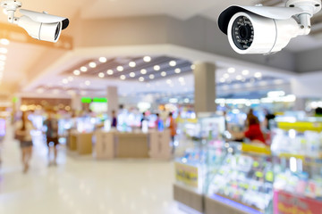 CCTV or surveillance camera  recording inside the shopping mall to the various internal security.