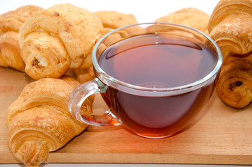 Tea with croissants