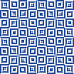Geometric pattern with blue and white diamonds
