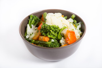 Bowl of boiled vegetables
