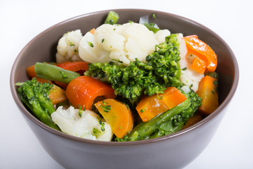 Bowl of boiled vegetables