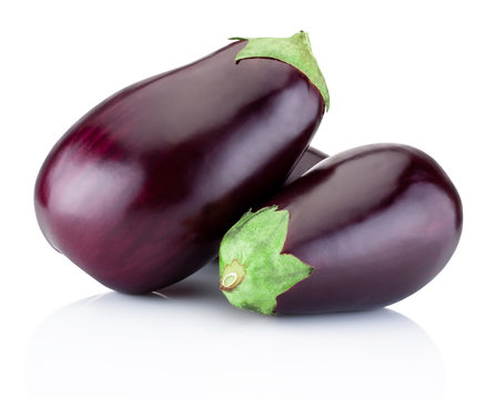 Fresh brinjal isolated on a white background