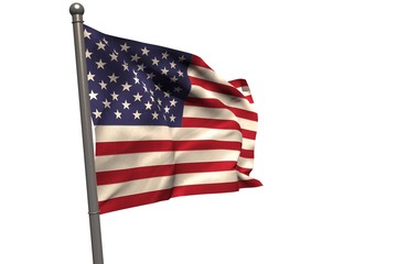 American flag on metal pole