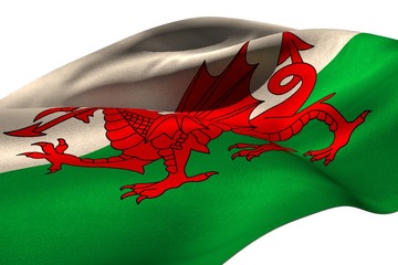 Waving flag of Wales