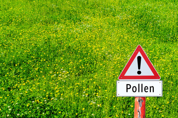Achtung Pollen Schild