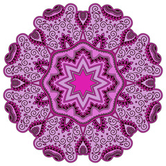 Vector color mandala. Mehndi style.
