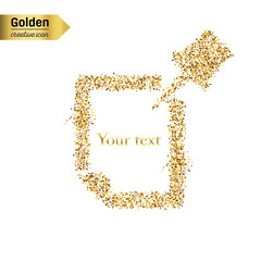 Gold glitter vector icon