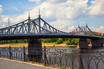 the old Volga bridge in Tver, Russia