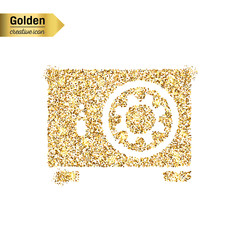 Gold glitter vector icon
