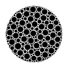 Circle made of dots. Black abstract vector illustration on white background