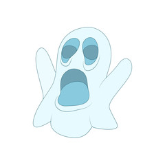 Obraz premium Halloween ghost icon in cartoon style
