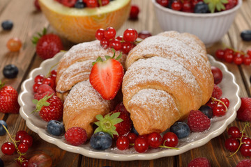 Croissants with berries