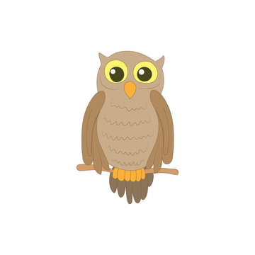 Halloween owl icon in cartoon style