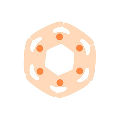 Light pink abstract shape icon, cartoon style