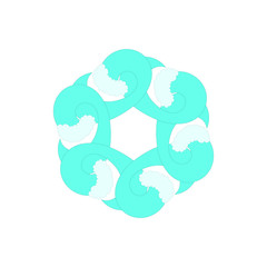 Light sky blue abstract circle icon, cartoon style