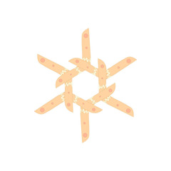 Light pink abstract shape icon, cartoon style