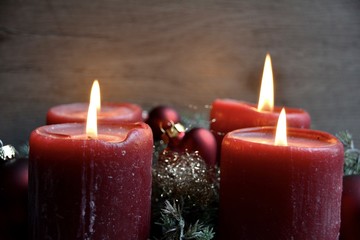Adventskerzen - vierter Advent - Christmas card