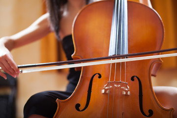 Woman playing cello
