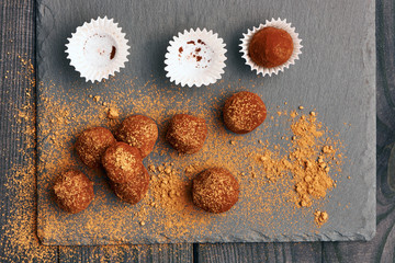 Homemade chocolate truffles