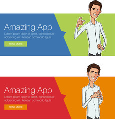 Website headers promotion banners.