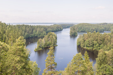 Fototapeta na wymiar Summery lake landscape in Finland