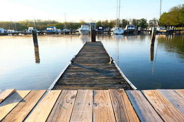 Naklejka premium Marina on Lake Cayuga