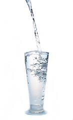 Drink water on white