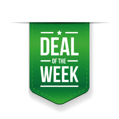 Deal of the week Green ribbon vector