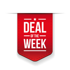 Deal of the week Red ribbon vector