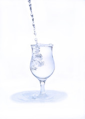 Splash water on white background