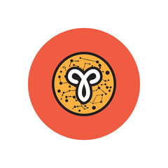 Fototapeta premium stylish icon in color circle Zodiac sign Aries