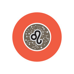stylish icon in color circle Zodiac sign Leo