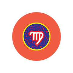 stylish icon in color circle Zodiac signs Virgo 