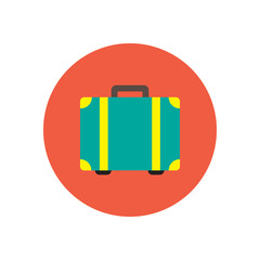 stylish icon in color circle travel suitcase 